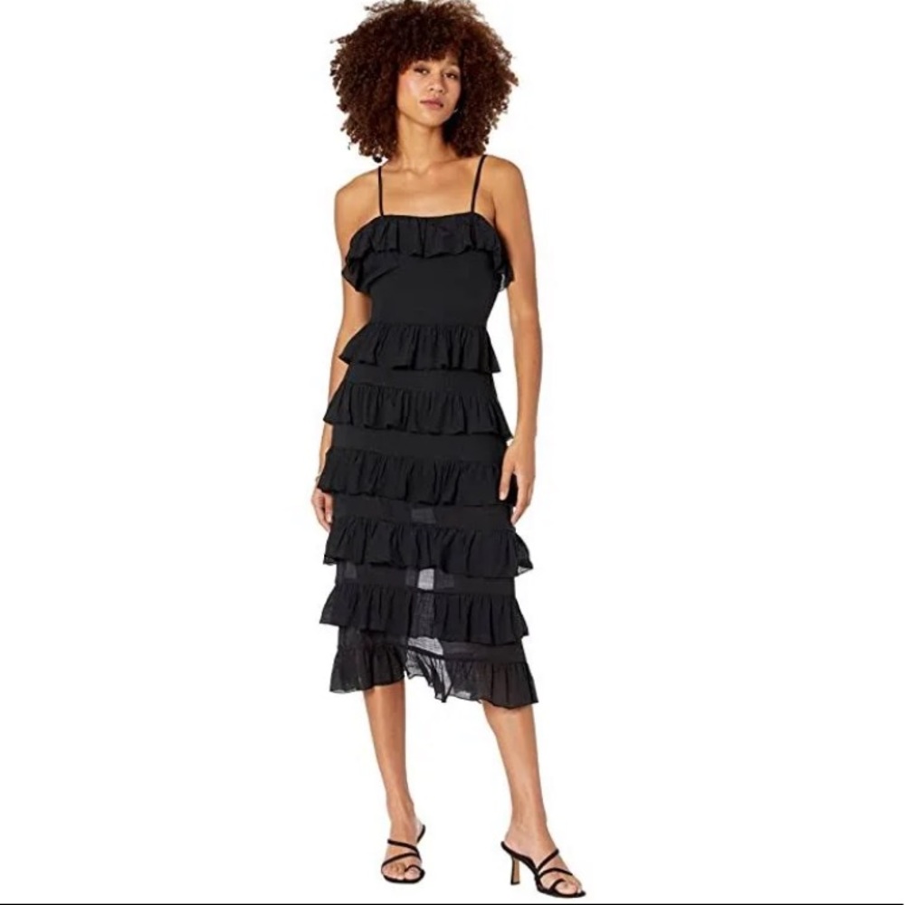 Black multi ruffled dress